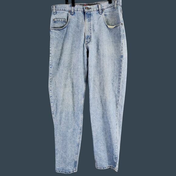 Levis SilverTab Loose Fit Men's Jeans Light Wash W36 L34 100% Cotton Made In USA - Picture 1 of 9